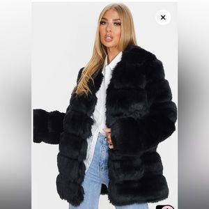 Black faux Bubble coat